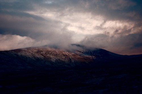 Digital photograph of winter of Penyr Helgi Du in Snowdonia. Wales
