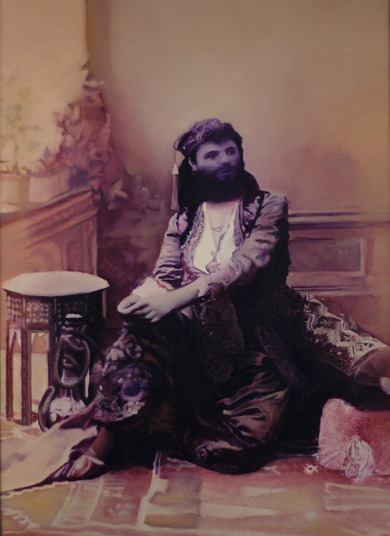 Portrait of Victorian Lady with Beard
